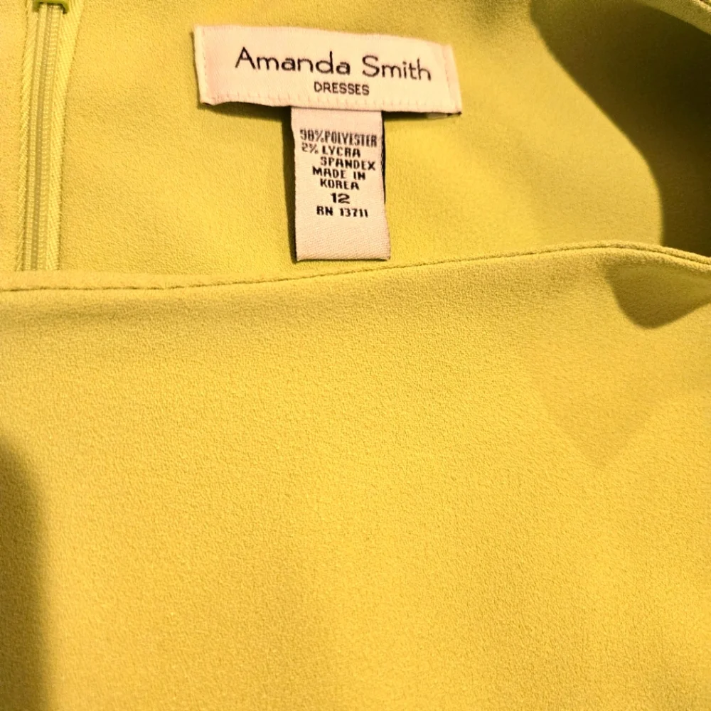 Amanda Smith Apple Green Sleeveless Sheath Dress, Size 12 - Picture 4 of 9